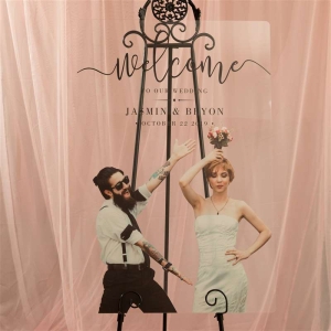 Modern and Elegant Photo Custom Acrylic Wedding Welcome Sign RYK032