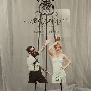 Modern and Elegant Photo Custom Acrylic Wedding Welcome Sign RYK032