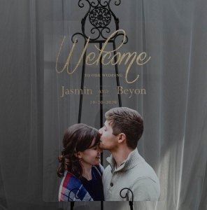Modern Photo Custom Acrylic Wedding Welcome Sign RYK036