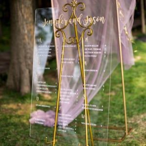 Custom Wedding Sign Glitter Gold Calligraphy Acrylic Wedding Seating Chart RYK052