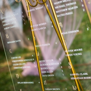 Custom Wedding Sign Glitter Gold Calligraphy Acrylic Wedding Seating Chart RYK052