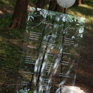 Greenery Rustic Wedding Acrylic Welcome Seating Chart RYK054