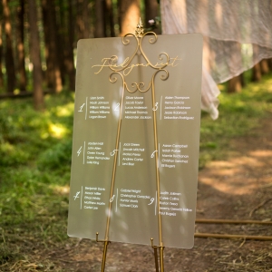  Glitter Gold Calligraphy Acrylic Wedding Seating Chart RYK060
