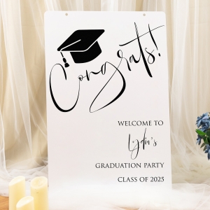 Graduation Party White Acrylic with UV Printing Welcome Sign RYK120 