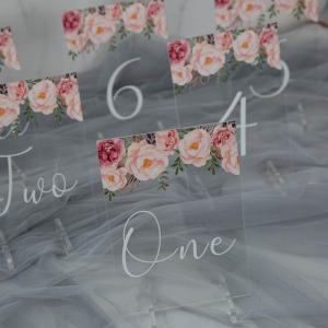 Colorful and Chic Floral Acrylic Table Numbers YKT002
