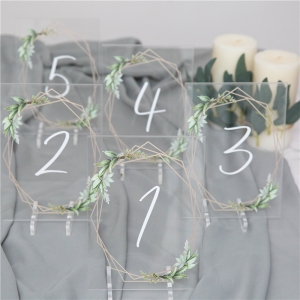 Greenery Geometrical Acrylic Table Numbers YKT011