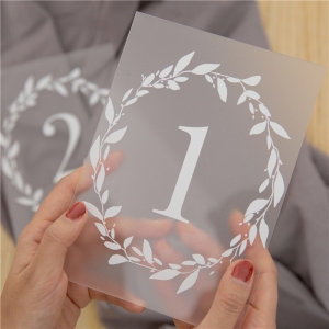Frosted Simple White Ink Acrylic Table Numbers YKT014