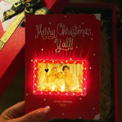 Personalized Red Dots Christmas Photo Greeting Cards Photo Frame GLG031