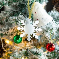 Snowflake Shape Mirror Acrylic Christmas Ornaments Tags JRGJ005