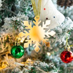 Snowflake Shape Mirror Acrylic Christmas Ornaments Tags JRGJ005
