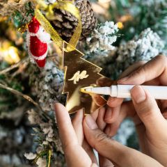 Christmas Tree Shape Mirror Acrylic Christmas Ornaments Tags JRGJ007