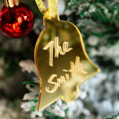 Bell Shape Mirror Acrylic Christmas Ornaments Tags JRGJ003