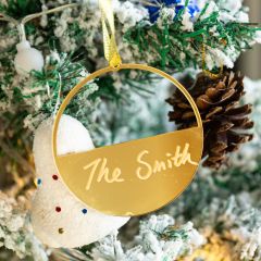 Laser Cut Round Christmas Ornaments Mirror Acrylic Tags JRGJ008