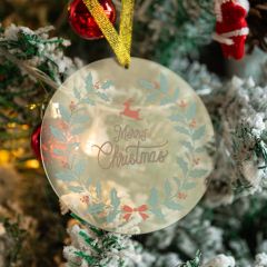 Personalised Christmas Tree Ornaments Clear Acrylic with UV printing JRGJ006