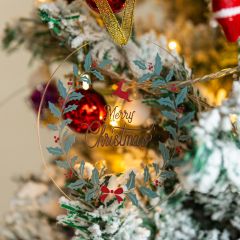 Personalised Christmas Tree Ornaments Clear Acrylic with UV printing JRGJ006