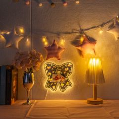 Lovely Bow Style Illuminous Photo Frame Birthday Gift GLS005