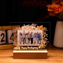 Rustic Leaf Style with Family Photo Light Night for Thanksgiving GLT006