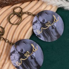 Exquisite Round Double-Layered 3D Gift Tag With Name CNSG014
