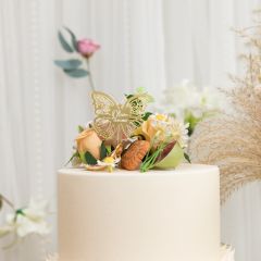Elegant Butterfly Shape 3D Gold Mirror Cake Topper CNST003
