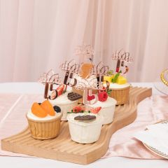 Unique Flower Shape XV Rose Gold Cake Topper with  Number CNST011