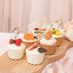Personalized Mirror Acrylic Cake Topper with Name Tag CNST006