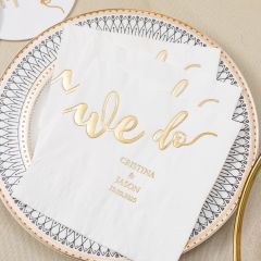Gold foiled We do Napkin NPK006