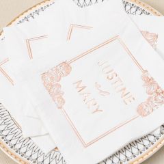 Classic floral design with border foil Napkin NPK007