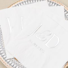 Simple foiled initials Napkin NPK008
