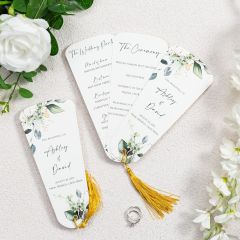 3 Petal Fan Program in White with Orchids Flowers PC002