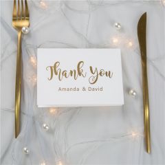 Simple Gold Foil Wedding Thank You Cards TYC005