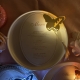Oval Menu Card with LED Butterfly Place Card RFGC009