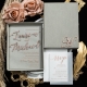 Luxury Acrylic Wedding Invitation with Rose Gold 3D Acrylic Name Tag and Grey Box RWSNT021