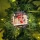 Glowing Snowflake Photo Ornament - LED Acrylic Mini Frame with Customizable Insert for Christmas Tree GLS0026