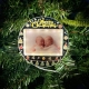 Illuminated Circle Ornament Picture Frame - Hanging Acrylic Christmas Keepsake with Magic LED Glow Effect RGLS0025