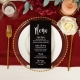 Black Acrylic Wedding Menu Card with UV Printing RACRC006