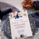 Blush and Navy Floral UV Printing Wedding Invitations CUPT12
