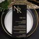 Luxury Gold Foil Menu Card with 3D Customized Name Tag RDPM015