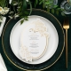 Luxury Oval Shape Gold Foil Printing Menu Card with Customized 3D Name Tag RDPM019