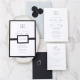 Modern Black Wedding Invitations with Customized Monogram DFR011