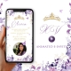 Lavender Butterfly Photo Animated Invitation video REI013
