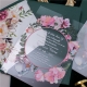 Greenery And Pink Floral Wreath Quinceañera Acrylic Invitations RACRXV008
