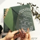 Greenery Myrtle Leaf Geometric Acrylic Wedding Invitations RACR31