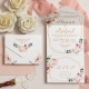 Blush Geometric Floral All-in-one Set Wedding Invitations RDFA001
