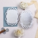 Unique Fancy Shape Sliver Acrylic Invitation With Chic White Pattern RDACR16