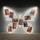 Fanciful Butterfly-Shaped Multi-Photo Collage LED Sign RFGPS007