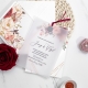 Affordable Burgundy And Blush Floral Vellum Wedding Invitation RDV0013