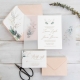 Greenery Botanical Monogram Vellum Paper Pocket Wholesale Wedding Invitation WPV0006