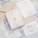 Romantic Vellum Wedding Invitations With Calligraphy And Floral Wax Seal RPV0013