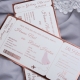 Foil Destination Wedding Airline Ticket Style Invitations
